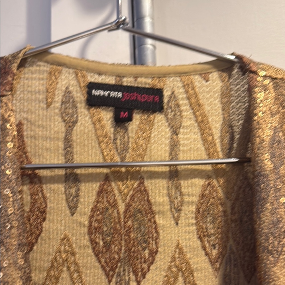 Gold Sequin Patterned Blazer - Picture 5 of 6